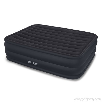 Intex Queen Raised Downy Air Mattress Bed With Built-In Electric Pump | 66717E